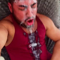 Thickest Cumshot Ever? Gooner Shoots Bucket Loads On His Face